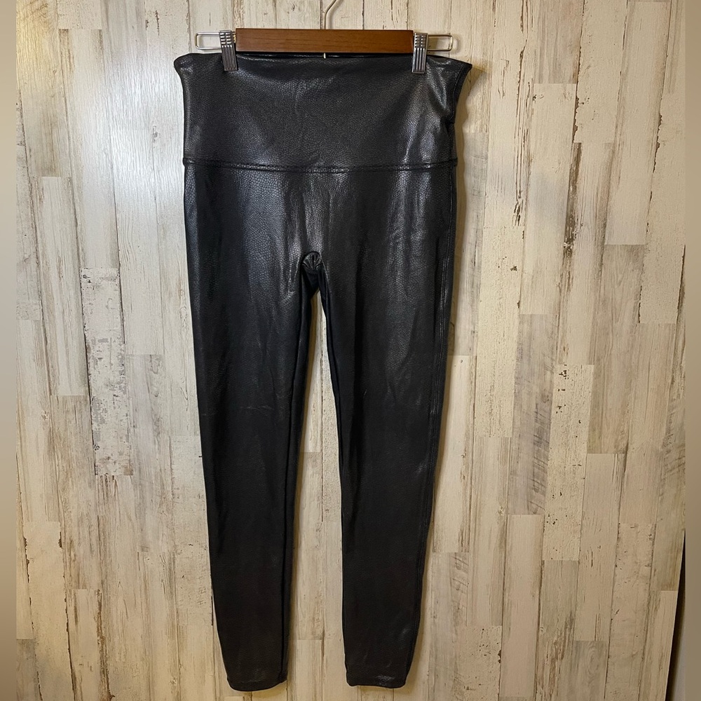 Women’s Spanx Pebbled Faux Leather Leggings Black XL Style 20186R